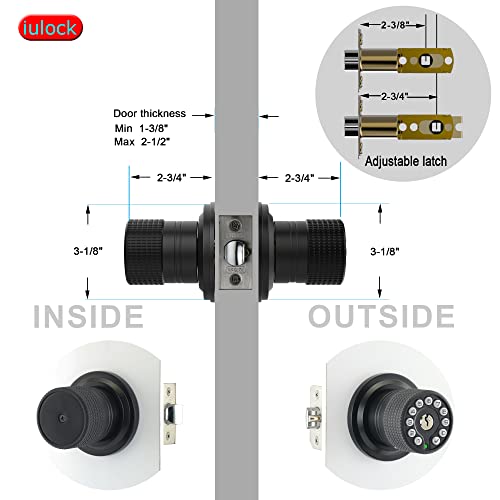 iulock Keypad & Key Smart Door Lock, 50 User Codes, Waterproof, Auto Lock - Matte Black - color: Matte Black