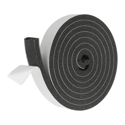 uxcell Weather Stripping Door Seal, 1" x 5/16" x 6.5 Ft Adhesive Foam Tape Seal Soundproof Insulation Strips for Door Frame Window Gaps (1 Roll, 6.5 Feet) - size: 1" x 5/16" (6.5 Ft)