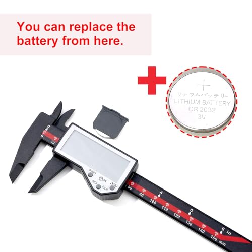 Digital Caliper, 0-6" Electronic Caliper Auto - Off Feature with Large LCD Screen Vernier Caliper Conversion Measuring Tool for Length Depth Inner Outer Diameter Measuring - color: Red Plastic, size: 6"