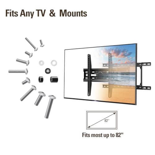Mounting Dream TV Mounting Hardware TV Mount Screws Kit Comes with M4, M5, M6, M8 Screws, Includes Spacers and Washers, Fits Any TVs Up to 82 Inch, Works with Any Wall Mount MD5754