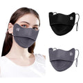 2Pcs UV Face Mask, Sun Masks for Women, Cooling Breathable Face Cover for Outdoors, Washable Reusable - color: Dark Grey, Black