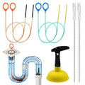 Sink Plunger with Drain Snake Set, Drain Cleaner Tool for Home