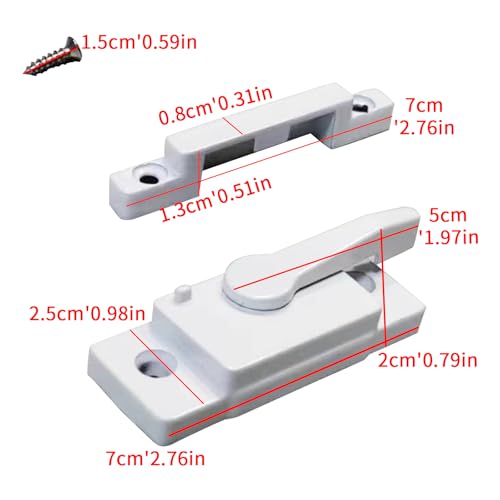 4 Pack Sliding Window Sash Locks Cam Action Window Locks Window Latches Replacement for Vertical and Horizontal Sliding Windows (White)