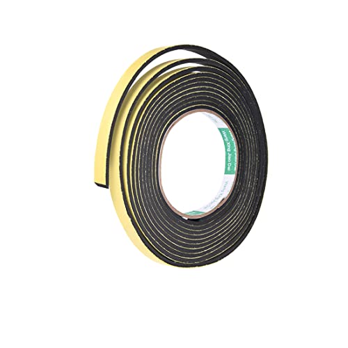 uxcell Sealing Foam Tape 10mm Wide 3mm Thick 4m/13ft Long, Self Adhesive Weather Strip for Window Door Insulation, Pack of 2 - size: 10mmx3mmx4m