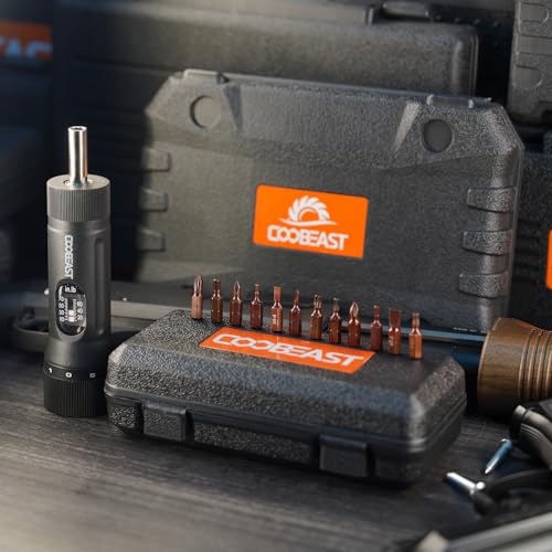 coobeast 13Pcs Preset 1/4” Drive Torque Screwdriver with S2 Bits | Torque Wrench Screwdriver Set for Maintenance, Tools, Bike Repairing and Mounting, Inch Pound Torque Range 10-70 In-lb - size: 13 PCS