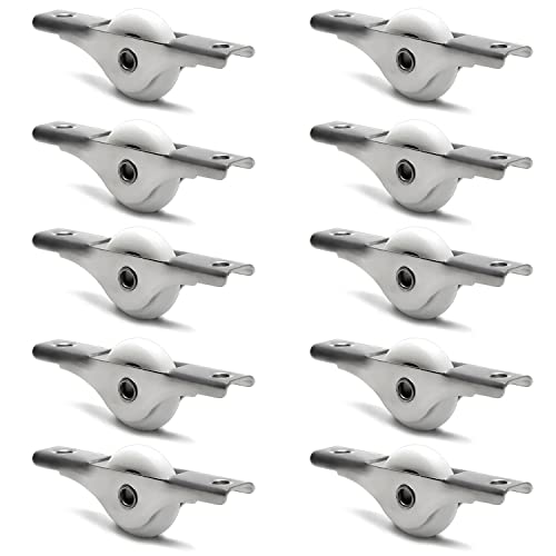 MroMax 10Pcs 23mm/0.91" Dia Screen Door Rollers Nylon White Sliding Wheel Electroplating Sliding Wheel with Stainless Steel Shell for Garage Screen Door - color: 10pcs White Wheel