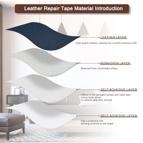 JDLUGH Leather Repair Patch Tape, 8.2x11 Inch, 2PCS, Blue1.0 - color: blue, size: 8.2x11 Inch
