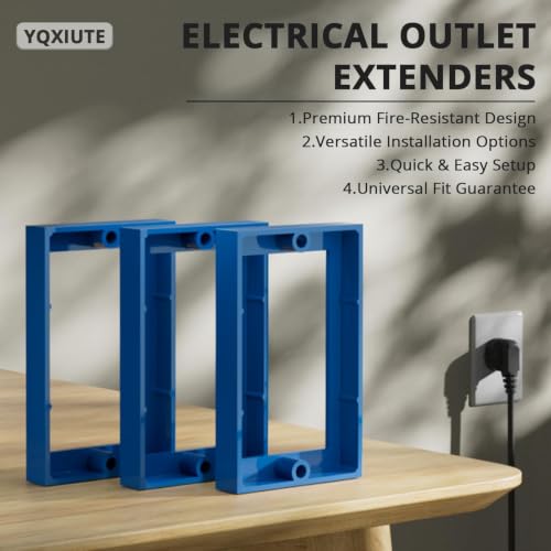 ABS 1/2 Inch Outlet Box Extender, Single Gang, Blue, 2 Pack - color: Blue, size: 2 PC