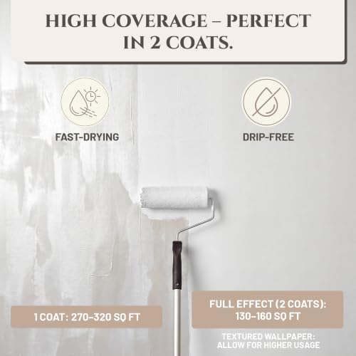 Metallic Wall Paint 67.62 fl oz - White - Stunning Metallic Shine for Stylish Interiors, Easy to Apply, Water-Based, Perfect for Creative Wall Designs & DIY Projects - color: White