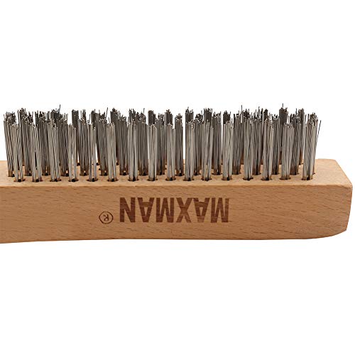 MAXMAN Wire Brush 2Pcs, 10" Stainless Steel Bristles, Rust & Paint Remover - style: 2Pcs Stainless Steel Brushes