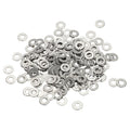 Flat Washers, 304 Stainless Steel Hardware Assorted Washer, 7 x 3 x 0.5 mm Fit for Bolts Screws Industrial Use (300 Pack, Silver) - size: 7 x 3 x 0.5 mm