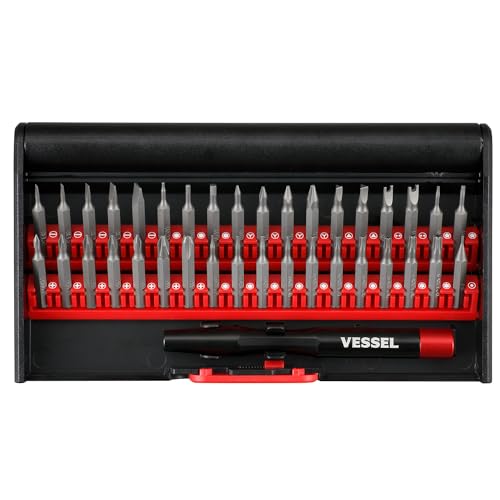 Vessel 9836 Precision Replacement Screwdriver Bit Set of 36 Clocks, Glasses, Camera, Smartphone, Tablet, Game Console, Pin Removal