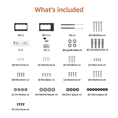 Amazon Basics Tilting TV Wall Mount with Horizontal Post Installation Leveling for 37" to 86" TVs, Wood Studs Compatible, Black - style: Tilt