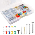 1000 Pcs Wall Nail Assortment Kit - Includes Push Pins for Bulletin Board, Classic Nails, Retro-Style Nails, and Thumb Tacks - Perfect for Wall Hanging, Art Display, and Home DIY Projects - style: 1000 Pcs Wall Nail Assortment Kit