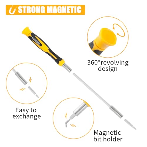 KREBS 51-in-1 Precision Screwdriver Set with Bits Magnetic Rod Driver Kit - size: 51 in 1