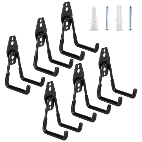 6 Pack Garage Hooks Heavy Duty - Supports 100 lbs - size: 6 Pack