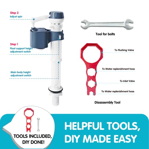 Universal 2-Inch Complete Toilet Tank Repair Kit with Tool - size: 2" Tank Outlet Diameter