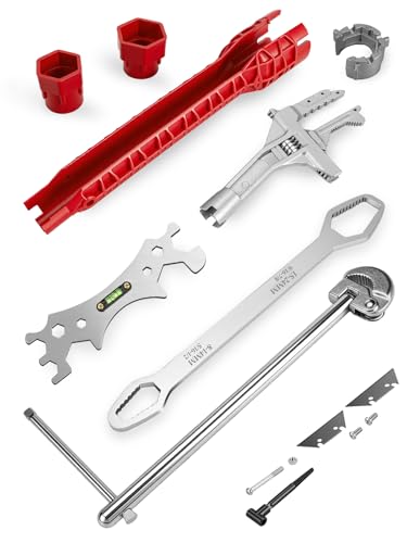 6Pcs Plumbing Tools with Multifunctional Sink Wrench & Basin Wrench