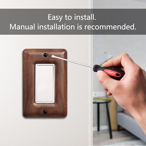 North American Walnut Switchplates and Outlet Covers Decorative Solid Wood Light Switch Cover for Stylish Décor (Pack of 2) - color: Walnut wood, size: Single Decorator (Pack of 2)