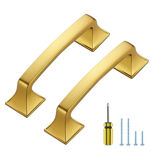 30 Pack Kitchen Cabinet Handles 3 Inch Hole Center Gold Cabinet Pulls - color: Gold, size: 3 Inch Hole Centers