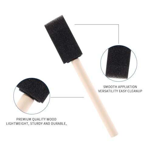 1" Foam Paint Brushes, 100 Pack, 1-Inch Painting Sponges (Black) - color: Black, size: 1"
