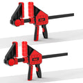 Bar Clamps for Woodworking, 2-Piece 6 Inch Clamps Set with 550 LBS Load Limit, One-Handed Clamp/Spreader, Heavy-Duty Quick-Change F Clamp, Ideal for Woodworking/Carpentry/Home Improvement/DIY