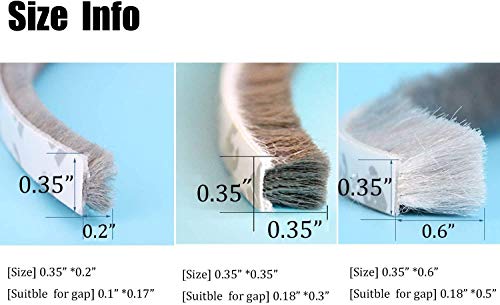 Weather Stripping for Door,Self Adhesive Brush Window Seal Strip for House Windows Weatherproof Soundproof Dustproof 16.8 FT Length Black - color: Black, size: 0.35*0.35 inch-16.8FT