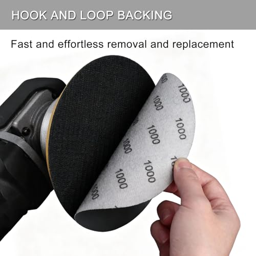 6 Inch 50 Pcs Wet Dry Hook and Loop Sanding Discs, No Hole, 7000 Grit - style: Grit 7000