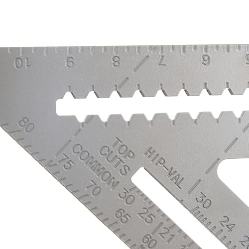 BLACK CANYON 12 Inch Aluminum Rafter Square, Durable Carpenter Tool with 1/8 Inch Graduations for Woodworking - size: 12"