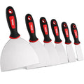 Black Canyon 6-Piece Flexible Putty Knife Set, Stainless Steel Drywall Spackle Knife Set for Patching, Skim Coating & Finishing, Professional Spreading Tools 1.25"–6" Wide Blades
