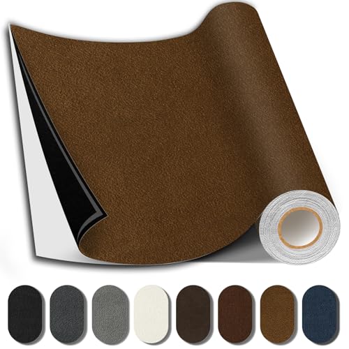 Fabric Repair Tape, Self-Adhesive Couch Patch for Furniture, Cloth - color: Suede Brown, size: 17X79 Inch