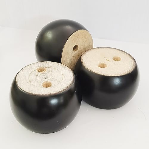 2 Inch Wood Sofa Furniture Legs Round Black Bun Feet 2 Inch Tall Legs Replacement for Sofa/Couch/Ottoman/Loveseat/Cabinet with Screw Set of 4 (Diameter: 2.7inch, Black) - color: Black, size: Diameter: 2.7inch