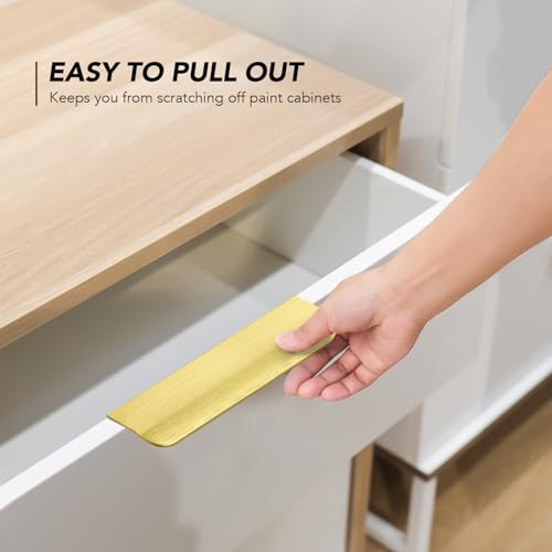Ravinte Hardware Gold Cabinet Handles Finger Edge Pulls 5 Inch CC 10 Pack - color: Gold, size: 128mm/5" Overall Length