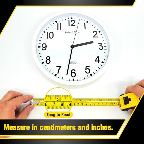 Bullseye Tape Measure 12 Foot | Yellow | Small, Retractable Measuring Tape with Pause Buttons | Easy-to-Read Standard and Metric Measurements for Adults and Kids | Inches and Centimeters - color: Yellow