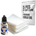 Basic Katana Cleaning Kit with 5 pcs Cleaning Cloths and Bottle of Choji Oil - Maintenance Care Set for Samurai Swords - Care for Samurai Japanese Ninja Katanas Swords - Gift for Everyone KCK 02