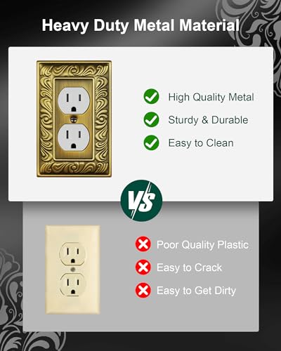 2-Pack Paisley Pattern Single Toggle Light Switch Cover Plate, Metal Plate - style: 1 Toggle 2PK