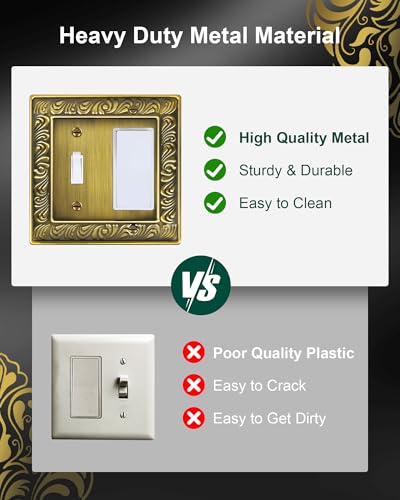 2-Pack Paisley Pattern Combo Toggle/Decorator Light Switch Cover Plate - style: 1 Toggle/1 Decorator 2PK