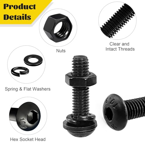 2200PCS M2M3M4M5 Metric Hex Socket Button Head Screws Assortment Kit - size: M2M3M4M5 2200pcs