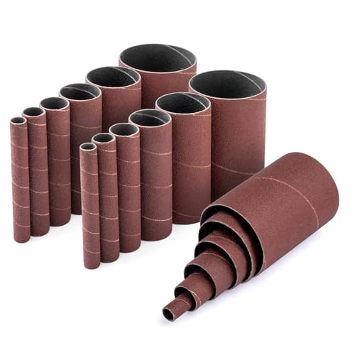 POWERTEC 11240 4.5 Inch Sanding Sleeves for Spindle Sander in 6 Sizes with Assorted Grits 80, 120, 240 | Aluminum Oxide Sandpaper Sanding Sleeve Assortment in Dia. 1/2, 3/4, 1, 1-1/2, 2 & 3-18 PK - style: Assorted Grit Sanding Sleeves (18pk)