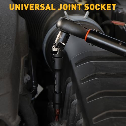 4-Piece 1/4" Drive Socket Extension Bar Set, 2, 4, 6 inch Professional Extension Set, 1/4 Inch Drive Universal Joint Socket, Premium Cr-V Steel Sockets Wrench Extender - style: 4-Piece 1/4" Socket Extension Bar Set