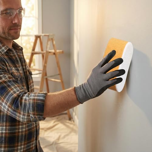 6 Pack Drywall Wet Sanding Sponges, Large Washable Reusable Sanding Blocks for Drywall, Dust Control Sponge for Smoothing, Finishing & Surface Prep, 5.5 x 4.5 x 3.1 Inch