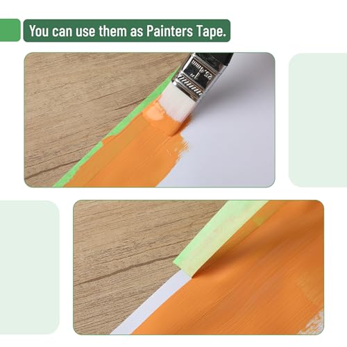 Mr. Pen- Green Masking Tape, 0.6 Inch Wide, 3 Rolls, 3 x 55 Yards - color: Light Green