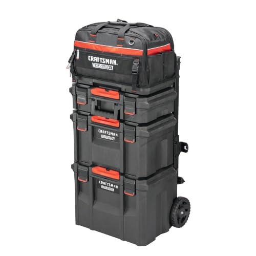 CRAFTSMAN VERSASTACK XL Tool Bag, 22.5”, Durable Polyester, Black and Red (CMST21450)