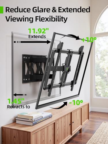 USX MOUNT Ultra Slim TV Wall Mount for Most 37-90 inch Television, Full Motion TV Mount Dual Swivel Articulating Tilt 6 Arms, Up to 120lbs, VESA 600x400mm, Max 16" Wood Studs, XML612-K - size: 37-90 INCH
