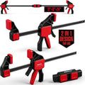 3-Pack 12 Inch Bar Clamps for Woodworking with Clamp Connector, 12" Quick-Release Wood Clamps with 150 LBS Load Limit, Trigger Clamp Set, One-Handed Clamps/Spreader Ideal for Woodworking DIY Projects - style: 12" (3-Pack) | Extends to 24"+
