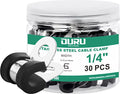 OURU 1/4 Inch Cable Clamps, Rubber Coated Insulated Clamps, 30pcs, 6mm - size: 30pcs - 1/4"
