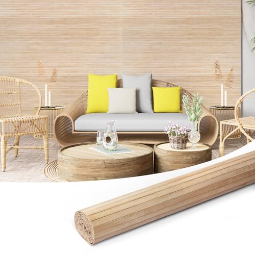 Art3d 48 x 96 in Natural Bamboo Wall Panel, 1-Pack, Light-Carbonized - color: Light-carbonized, size: 1-48 inches x 96 inches