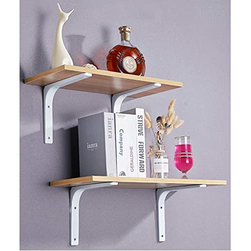 SAYAYO Wall Shelf Bracket White, 8 X 6 Inch Heavy Duty L Bracket for Wood - color: White, size: 8 x 6 Inch (4 PCS)