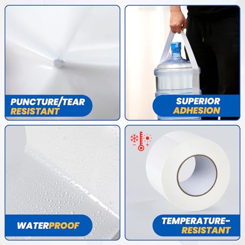 3 Rolls Vapor Barrier Tape,4" x 180 ft,Waterproof Seam Tape for Insulation - size: 3 Rolls