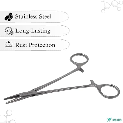 Mayo Hegar Needle Holder Driver with Cross Serrated Jaws Made of Stainless Steel Comes in Multi Position Locking Mechanism Clamping Pliers (6" - Left Handed) - size: 6" - Left Handed